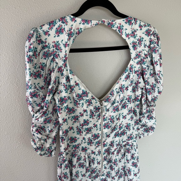 New For Love & Lemons Taggart Floral Print Mini Dress White NWT - Picture 14 of 16
